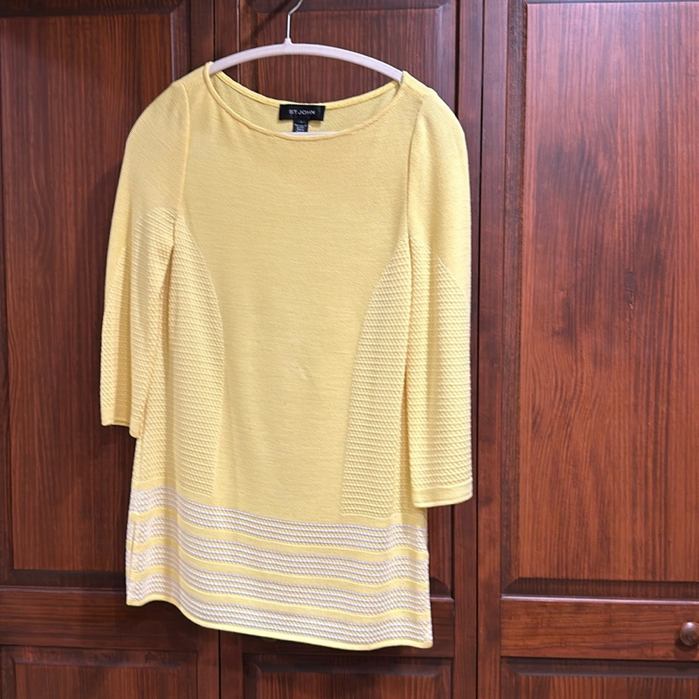 Saint John sweater, pale yellow, wool and rayon, size P